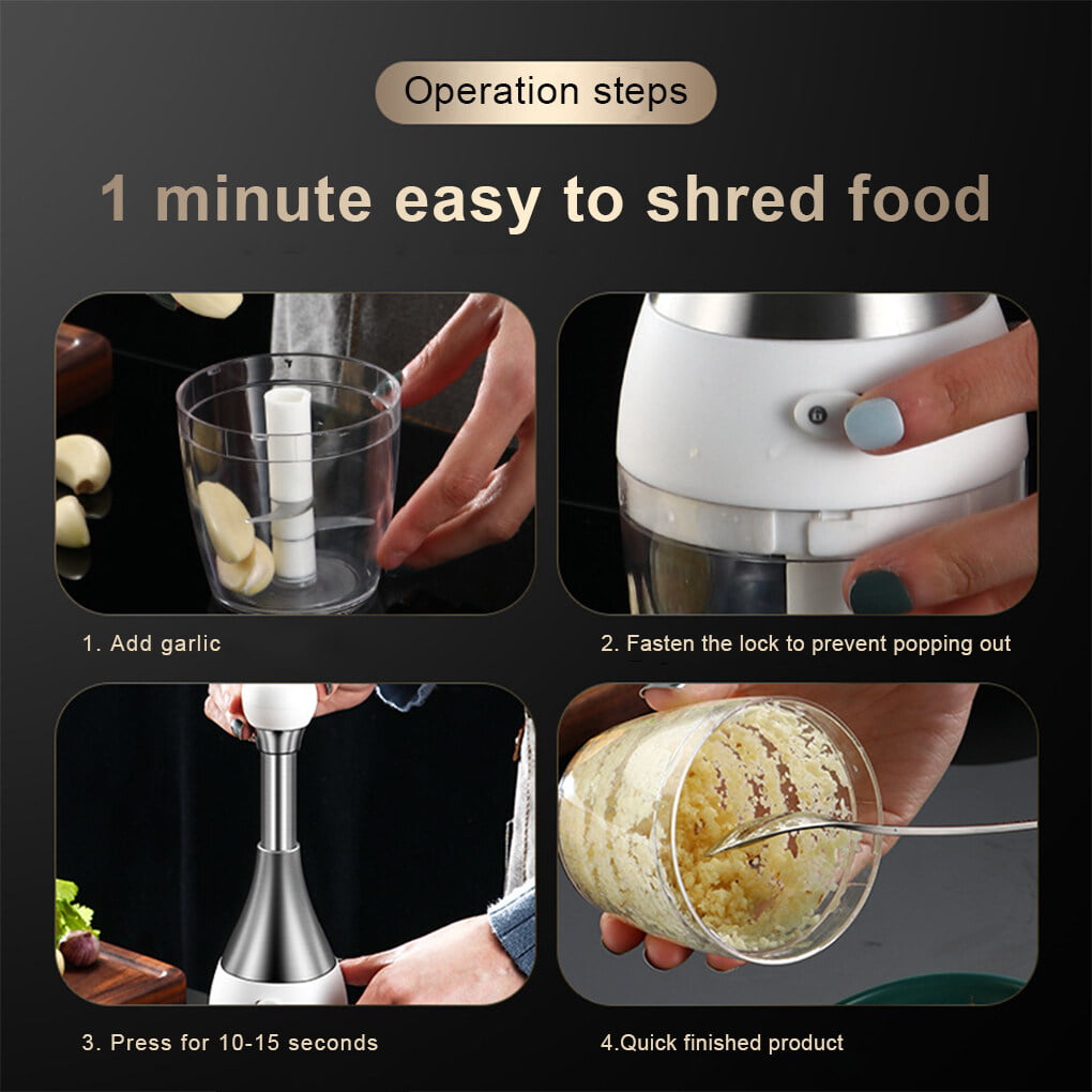 Ourokhome Garlic Grinder Onion Chopper, 2 in 1 Manual Food Processor