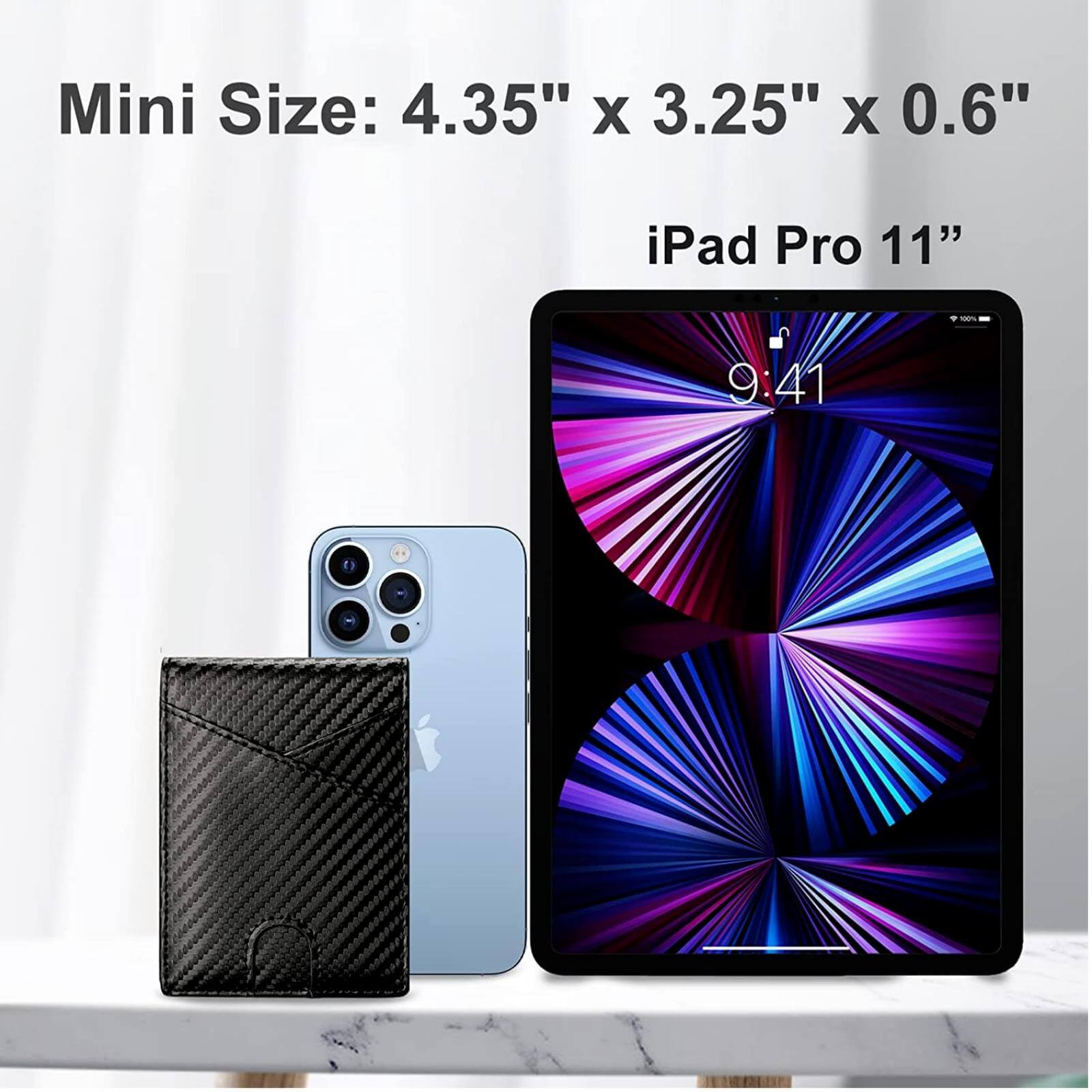 Comvin Slim Leather Wallet for Men with AirTag Pocket photo 7