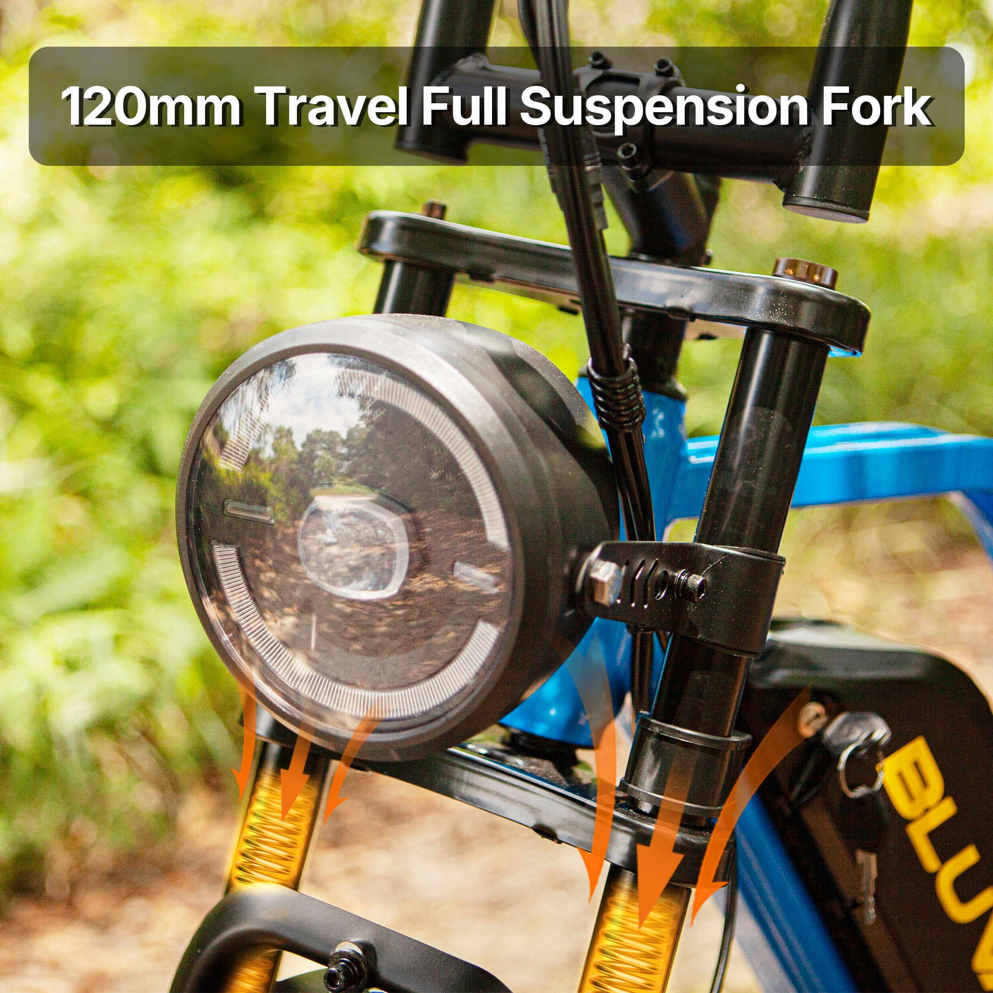 BLUVALL 35MPH Electric Bike for Adult, 20"*4.0 Fat Tire Ebike, Peak 1500W 52V 20AH E-Mountain Bicycle UL2849