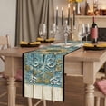 thumbnail image 2 of Blue Golden Sun 48 Inch Table Runner, Vintage Abstract Art Retro Farmhouse Dresser Scarf Cotton & Linen Tablerunner for Dining/Kitchen Island/Holiday Party Décor 13" x 48", 2 of 9