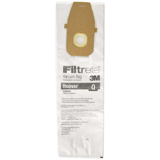 Hoover Cloth Style Q HEPA Vacuum Bags Type 647204 Synthetic Filtrete