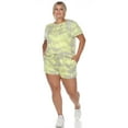 thumbnail image 3 of White Mark Women's Plus Size 2 Piece Top & Shorts Lounge Set, 3 of 6