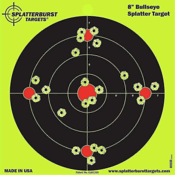 Splatterburst Targets - 8 X 12 Inch Stick & Splatter Mini Silhouette - Self Adhesive Shooting Targets - Gun - Rifle - Pistol - Airsoft - Bb Gun - Pell