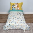 thumbnail image 2 of Juego de ropa de cama para niños pequeños Bluey, sábana de 4 piezas, azul, 2 of 6