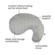 Boppy Cuddle Pregnancy Pillow, Hypoallergenic Fill, Easy-on Cover, Gray Basket Weave