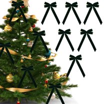 FeiFu 10.24in 6 Piece Christmas Bow Decorations Hanging Ornaments Festive Holiday Bows for Christmas Tree Home Party Mantel Tabletop Decor