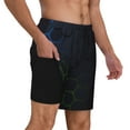 thumbnail image 2 of Bingfone Modern Hexagonal Neon Grid for Men's Double Layer Swimming Trunks with Lining, Drawstring Style with Pockets Beach Shorts Men's Swimsuit-XX-Large, 2 of 6