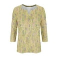 thumbnail image 4 of Utoimkio 3/4 Sleeve Blouses for Women Plus Size V Neck Shirts Casual Floral Print Lightweight Loose Fit Tee Tops for Women, 4 of 5