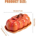 thumbnail image 2 of Pumpkin Butter Dish with Lid, Ceramic Cute Pumpkin Butter Dish, Multi-Purpose Fall Kitchen Countertop Snack Trays and Cheese Boards for Halloween Thanksgiving Everyday Use, 2 of 9