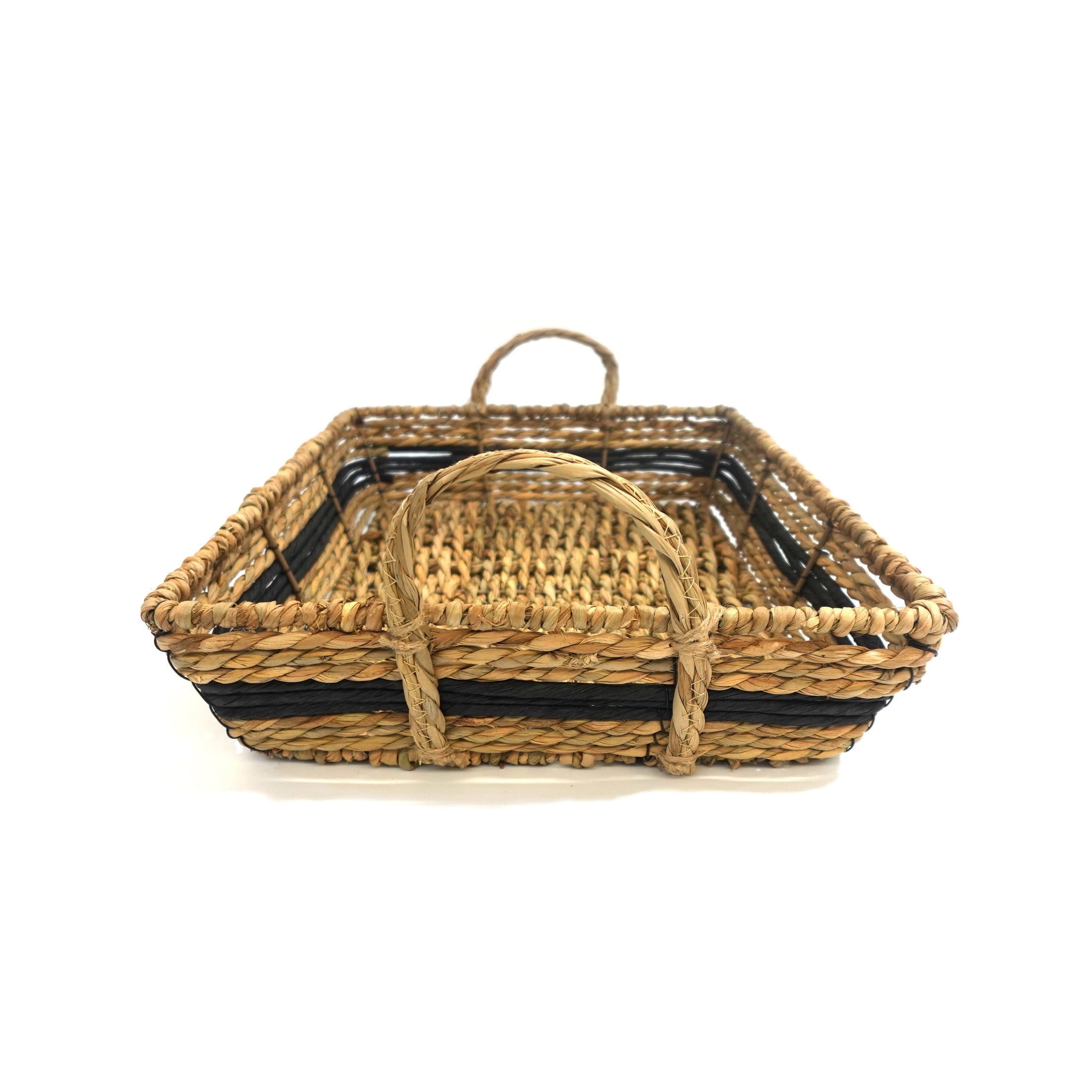 Hometrends Woven Paper & Rush Serving Tray, Handles