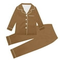 thumbnail image 2 of Pajamas Set Long Sleeve Pajamas Set Solid Home Wear Pajamas Two-Piece Set, 2 of 4