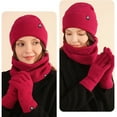 thumbnail image 2 of Discount European And American Winter Knitted Warm Gloves Hats Scarves Three Piece Set with Thick Velvet And Hat Savings up to 30% off, 2 of 3