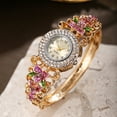 thumbnail image 3 of New Women's Diamond-Embedded Decorative Carved Quartz Watch Hollow Alloy Bracelet, 3 of 6