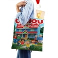 thumbnail image 4 of Caillou Bolso de tela con estampado de lienzo para mujer, bolsa de compras reutilizable y estética, con cremallera interior, regalo para mujer,40*45cm., 4 of 6
