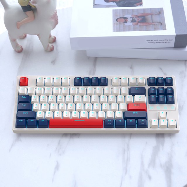 Teclado para juegos K87 teclado con cable RGB de 87 teclas puerto USB coreano para PC jugador de escritorio