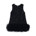 thumbnail image 4 of YOUYEDIAN Toddler Girls Sequin Dress A-Line Sparkly Sleeveless Wedding Gown Party Dresses for Girls (Black, 8-9 Years), 4 of 4