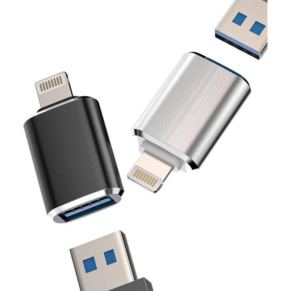 shiyou-Lightning Male to USB Female Adapter Dongle(2Pack) iPhone OTG Converter for 13 12 11 14 Pro Max Xr X Xs Se 7 8Plus iPad Air Camera Card Reader USB Flash Drive Keyboard Mouse Hub MIDI U Disk Pi