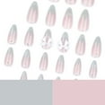 thumbnail image 6 of Momihoom Press on Nails Medium French Tip Press on Nails Pink White Gradient Almond Deign, Artificial False Nails with Glue on Nails for Women, 6 of 8