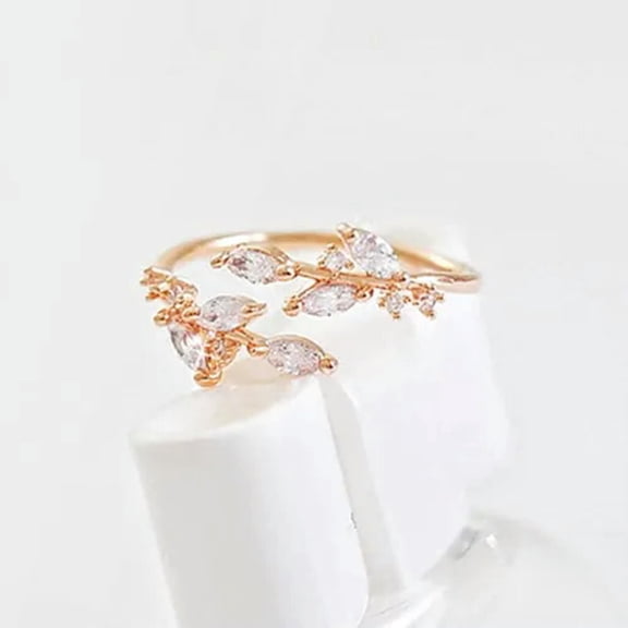 K-KED Women Cute 925 Silver,Rose Gold,Gold Adjustable Rings Cubic Zirconia Jewelry-Adjustable-Rose Gold
