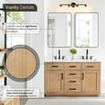thumbnail image 5 of Pemberly Row 54" Wood Vanity in Light Brown White Engineered Stone Top no Mirror, 5 of 13