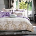 thumbnail image 2 of Say Yes Bedding Hermann White Damask Pattern Reversible 100% Cotton Lightweight Bedding Set, Queen Size 3-Piece Comforter Set, Beige, 2 of 4