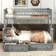 thumbnail image 4 of Harper & Bright Designs Twin Over Full Bunk Bed with Two Storage Drawers, Convertible Bunk Bed Can be Converted Into Two Daybed, Gray, 4 of 14