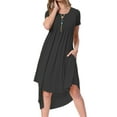 thumbnail image 4 of CALIPESSA Women's Summer Black Maternity Empire Waist Loose Swing Pregnancy Casual Midi Dress, 4 of 5