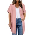thumbnail image 1 of SHTXOZHI Cardigans for Women Short Sleeve Open Front Cardigan Casual Jacket with Pockets, 1 of 7