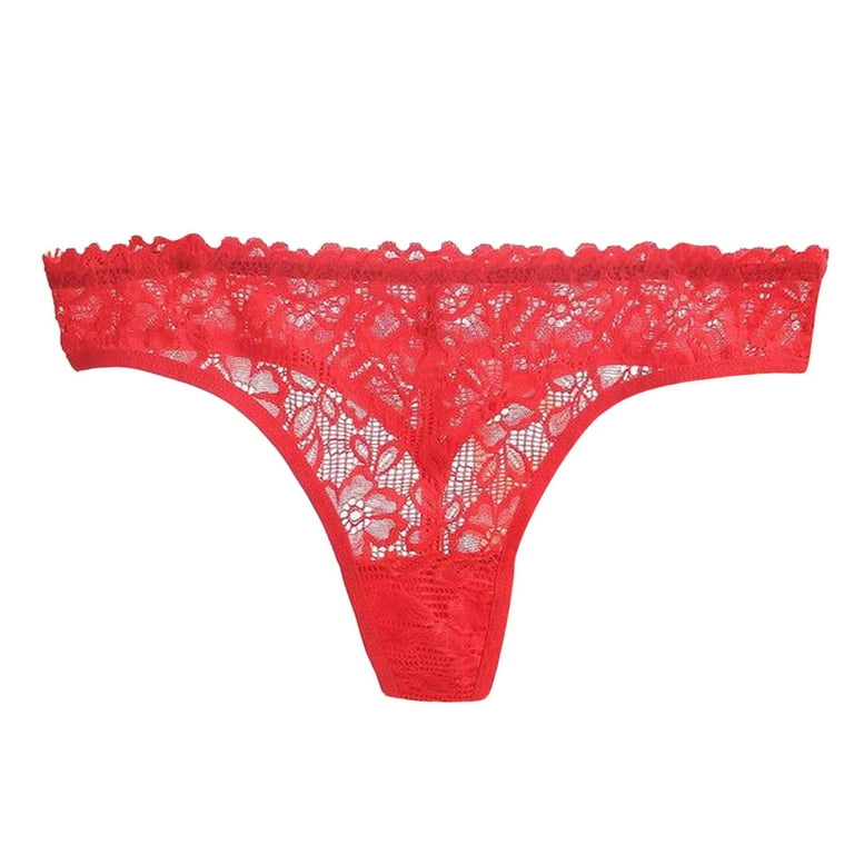 LBECLEY Remote Control Vibe for Woman Panties Women Lace Thong Underwear  Still Lingerie Hollow Panties Cotton File Lace Thong 70S Panties Red S