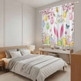 thumbnail image 3 of Happy Easter Kitchen Curtains 63 Inch Length, Spring Watercolor Bunny Eggs Flower Branch Tiers Curtains for Living Room Berdoom Bathroom, Light Filtering Drapes Window Treatment 2 Panels 42"Wx63"L, 3 of 8