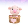 thumbnail image 4 of Adorno de coche de cerdo con adorable cabeza de cerdo que mueve el cuerpo, adorno decorativo de resina (rosa), 4 of 7