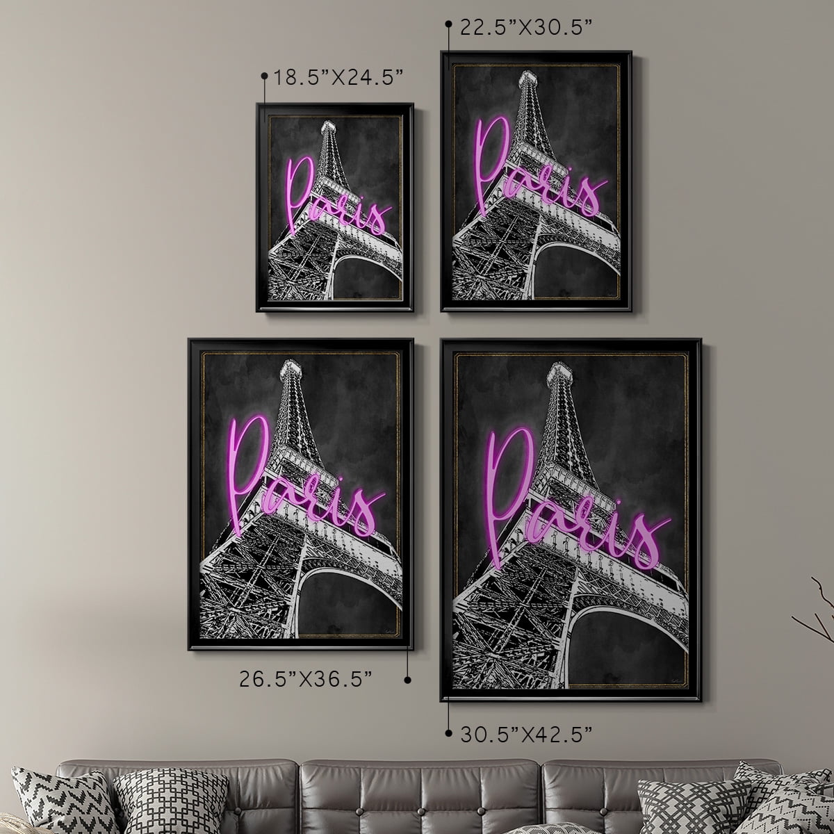 Neon Nights In Paris Premium Classic Framed Print - Ready to Hang