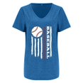 thumbnail image 4 of T-Shirt à Manches Courtes pour Femmes Liquidation T-Shirt en Chiffon pour Femmes T-Shirt de Baseball Imprimé Lettres de Baseball Col en V Manches Courtes, 4 of 4
