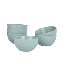 10 Strawberry Street Wazee Matte 5.5"/20oz Cereal Bowl, Set of 6, Mineral Blue