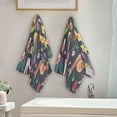thumbnail image 4 of Dreamtimes Colorful Flowers Ladybugs 2 pcs Hand Towels Set, Soft Lightweight Highly Absorbent Towel for Bathroom Toilet Kitchen Beach 28.3x14.4in, 4 of 7