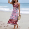 thumbnail image 5 of QUNYINEY Floral Sundresses for Women Beach Long Sleeveless Flowy Tank Dress Summer A Line Crew Neck Loose Fit Dresses, 5 of 5