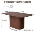 thumbnail image 3 of 63" Rectangle Dining Table for 4-6 Person, Modern Mid-century Farmhouse Large Kitchen Table w/Wood Strip Pedestal Base, Rustic Dinner Table for Breakfast Dining Reception Room, Brown, 3 of 8