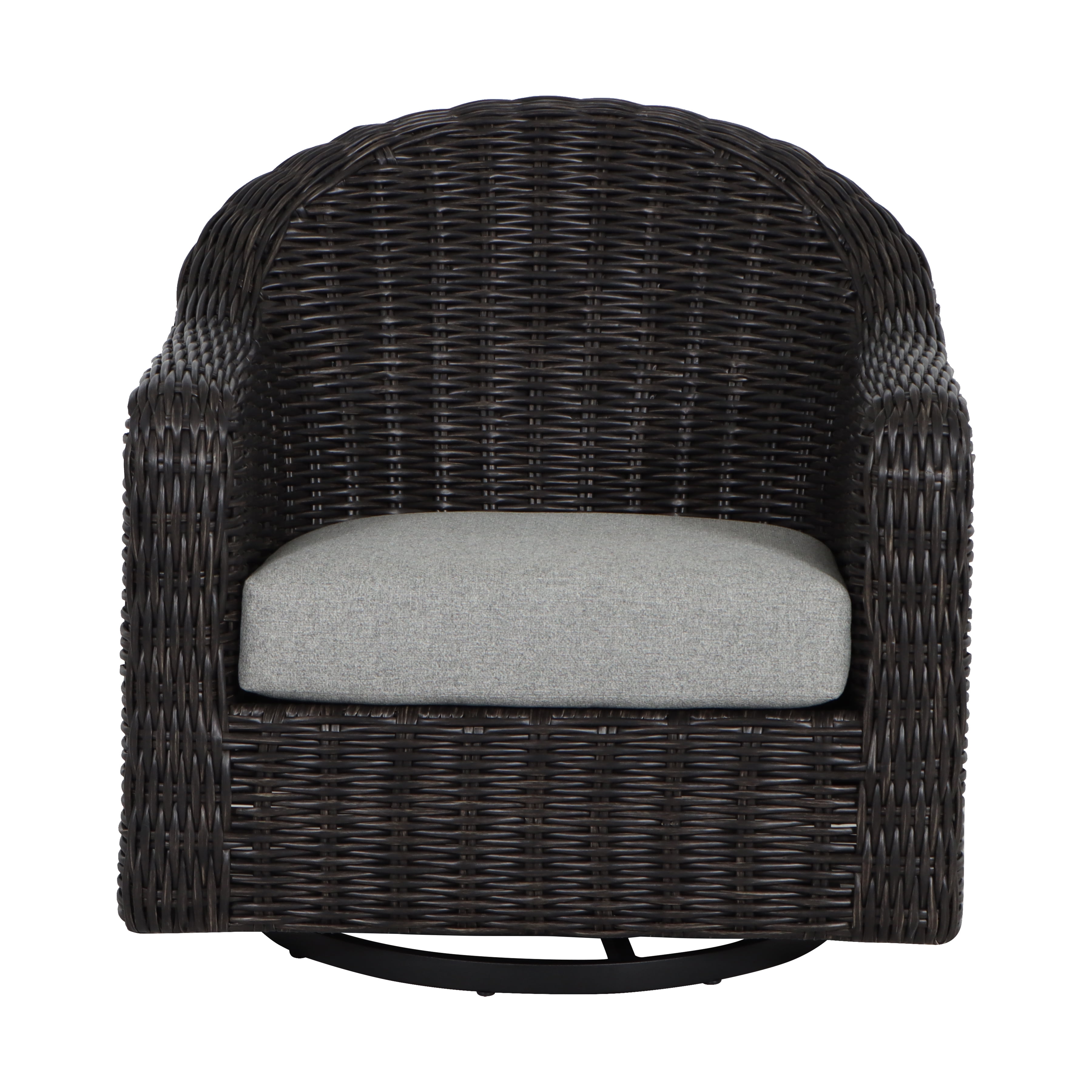 Better Homes & Gardens Bellamy Outdoor Barrel Back Chair, Dark Brown
