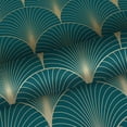 thumbnail image 6 of ESTA Home Lempicka Teal Art Deco Motif Wallpaper, 20.9-in by 33-ft, 6 of 13