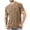 Khaki, variant on Dursoulink Casual T-Shirt for Men, Short Sleeve Round Neck Solid Color with Front Pocket, Polyester Cotton Spandex Blend, Relaxed Fit, Spring Season