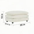 thumbnail image 3 of Modern Oversized L-Shaped Sectional Sofa with Reversible Ottoman in White Chenille for Living Room, 3 of 11
