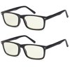 ALTEC VISION SuperPak 2 Pack Computer and Gaming Glasses for Monitor Screen Eye Strain Relief Anti Glare and Non Reflective Blue Ray Blockers for Home and Office - 1.00x