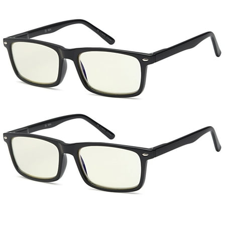 ALTEC VISION SuperPak 2 Pack Computer and Gaming Glasses for Monitor Screen Eye Strain Relief Anti Glare and Non Reflective Blue Ray Blockers for Home and Office - 1.00x