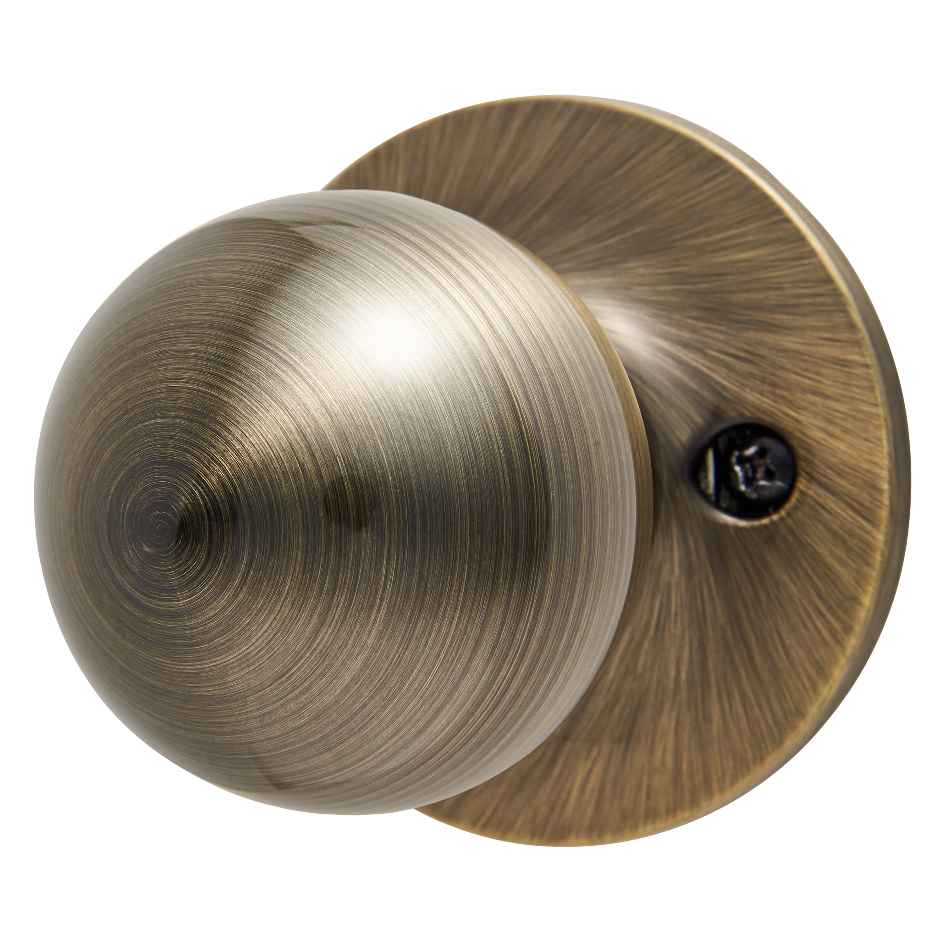 Hyper Tough Interior Non-Locking Ball Style Passage Doorknob, Antique Brass Finish