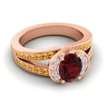 thumbnail image 3 of 2.35 Ct Oval Cut Garnet & Citrine Gemstone Latest Bridal Ring for Women Solid 14K Rose Gold Size 6.5 by Diamond-Capitals, 3 of 8
