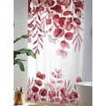 thumbnail image 4 of Sheer Curtains 96 Inches Long, Red Eucalyptus Leaves Semi Sheer Curtains Light Filtering Window Treatment, Spring Summer Botanical Privacy Voile Drapes for Living Room Bedroom 52x96 Inch, 4 of 7