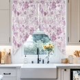 thumbnail image 2 of Swag Curtain Valances Maple Tree Pine Swag Valances for Kitchen Windows Watercolor Plants Purple Short Topper Curtains Valance Tier Pair for Kitchen Bedroom Living Room Bathroom 28"x36", 2 of 8