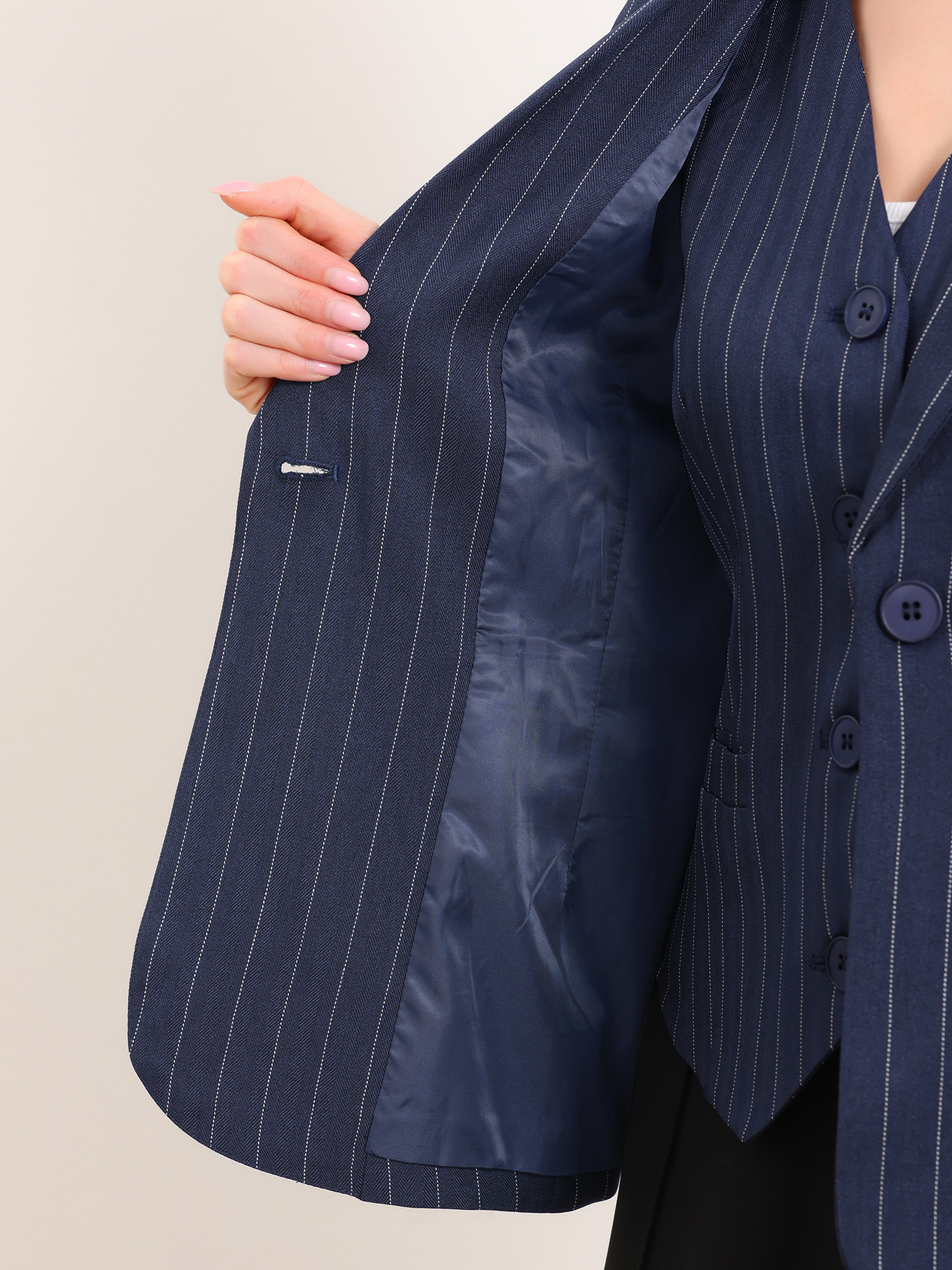 DARING DIVA Women's Notched Lapel One Button Work Office Suit Jackets XS Dark Blue