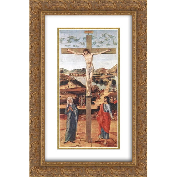 Giovanni Bellini 2x Matted 16x24 Gold Ornate Framed Art Print 'Crucifix'