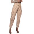 thumbnail image 1 of YESTUNE Women High Waist Jogger Cargo Pants Drawstring Solid Loose Pockets Sweatpants, 1 of 19
